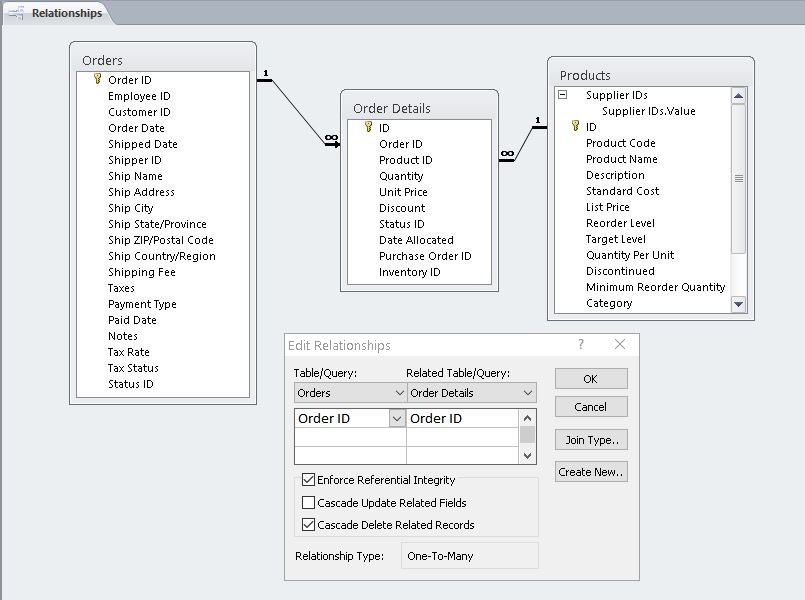 Access Referential Integrity Cascade Delete